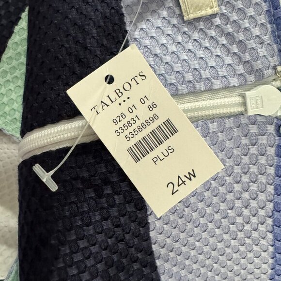 Talbots Dress 24W Sleeveless Striped Multicolored Cotton‎ Spandex NWT DR-1584 - Picture 7 of 9